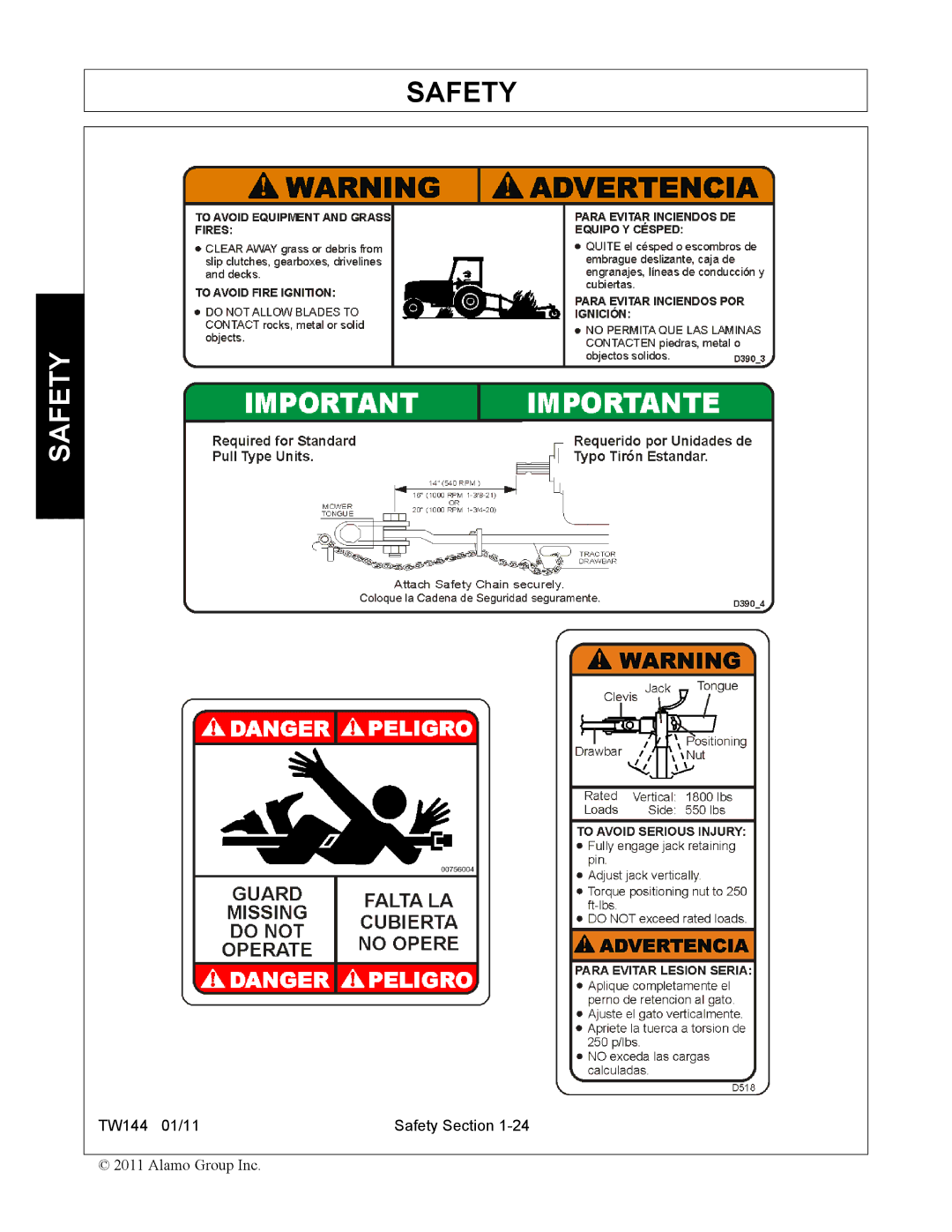 Rhino Mounts TW144 manual Safety 