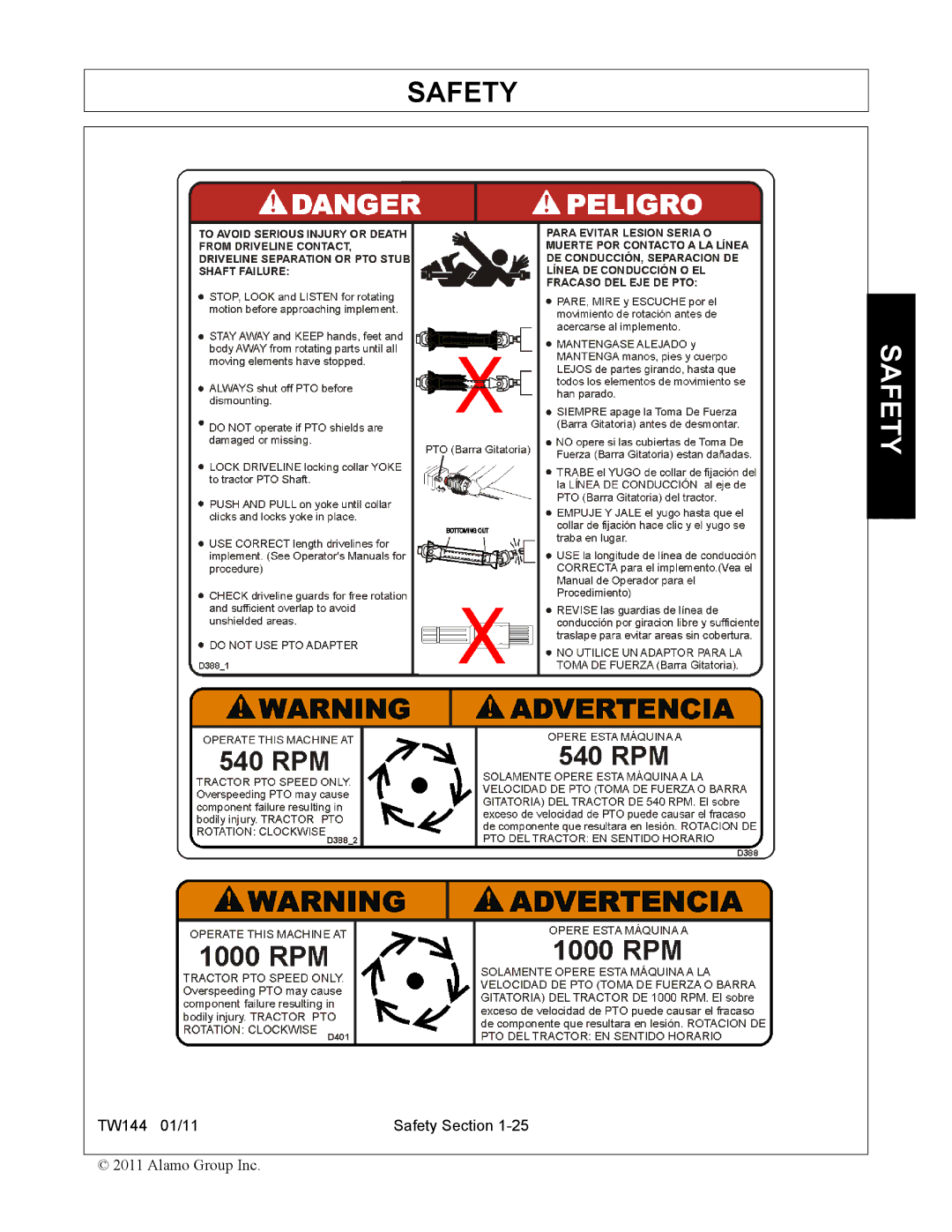 Rhino Mounts TW144 manual Safety 