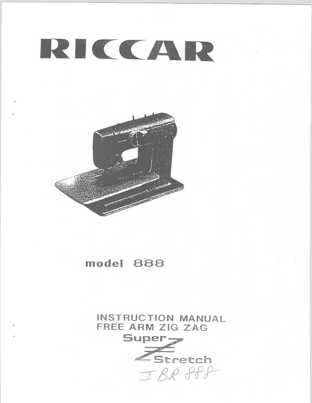 Riccar 888 manual 