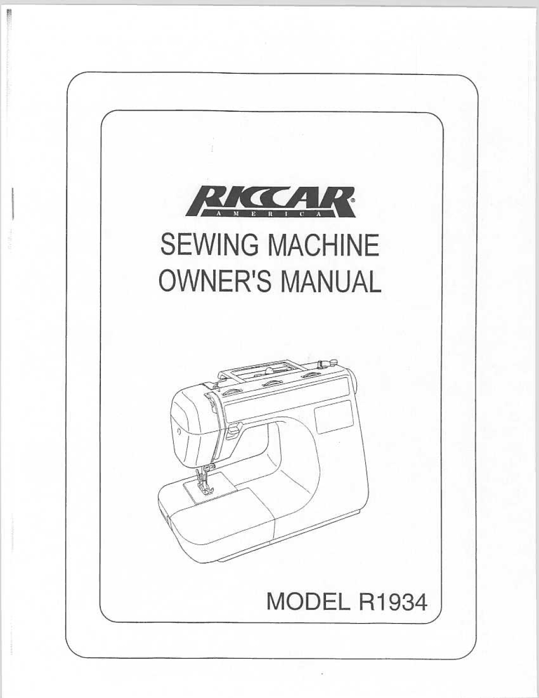 Riccar R1934 manual 