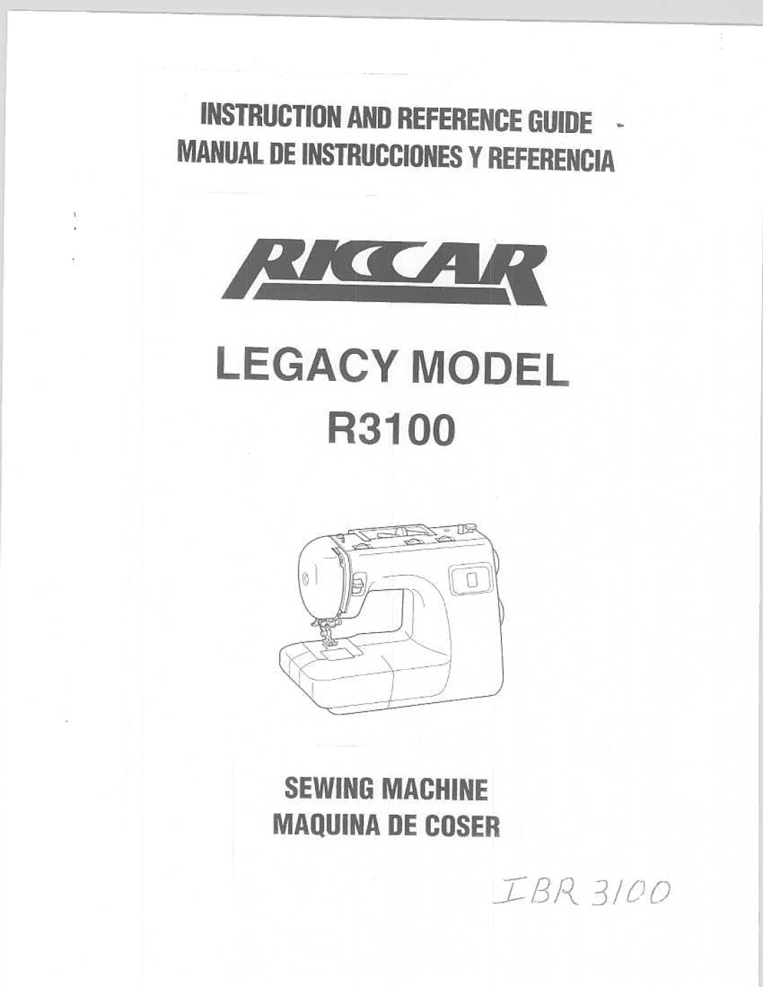 Riccar R3100 manual 