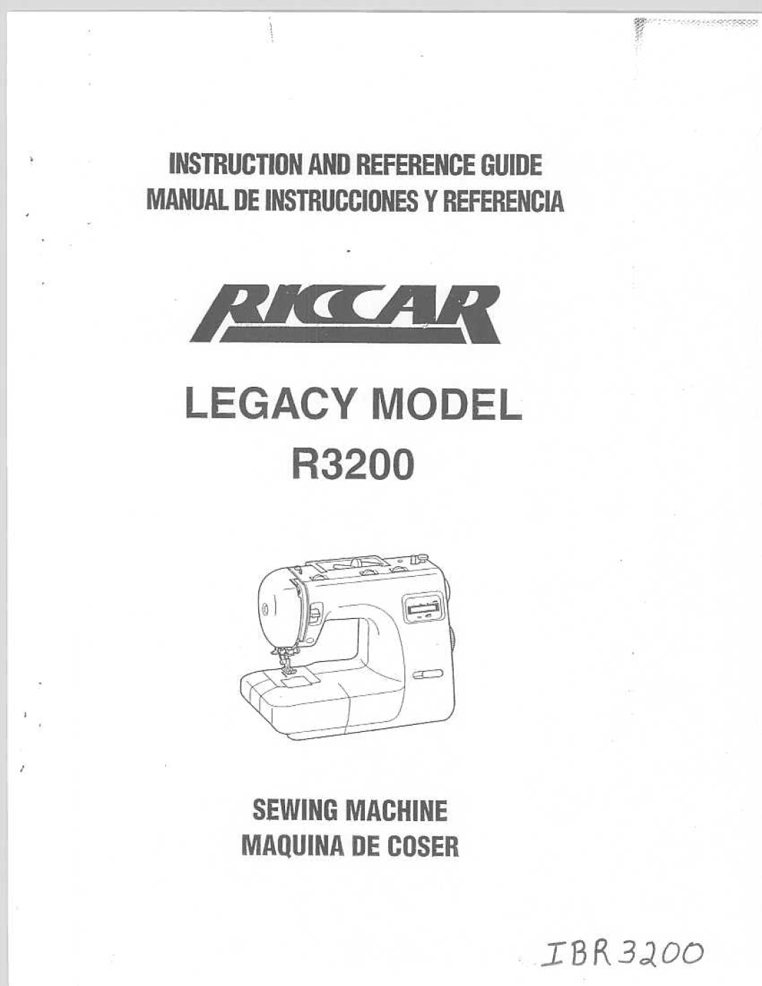 Riccar R3200 manual 