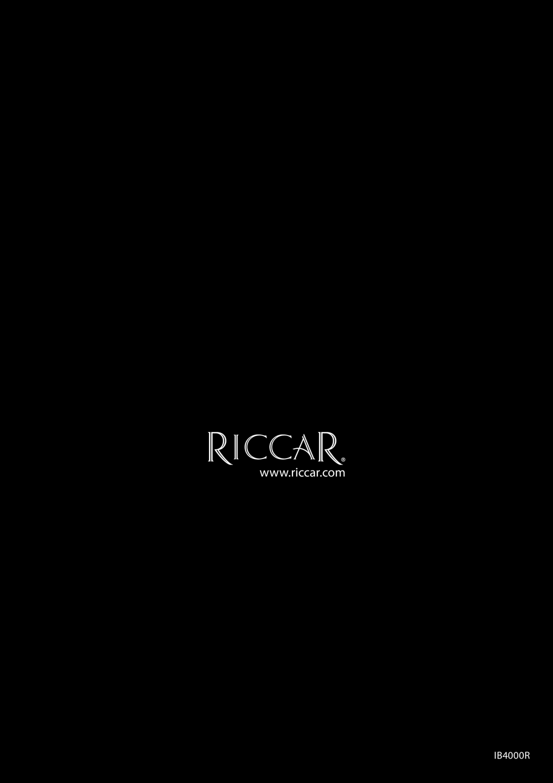 Riccar R700, R500, R600, R800C owner manual IB4000R 