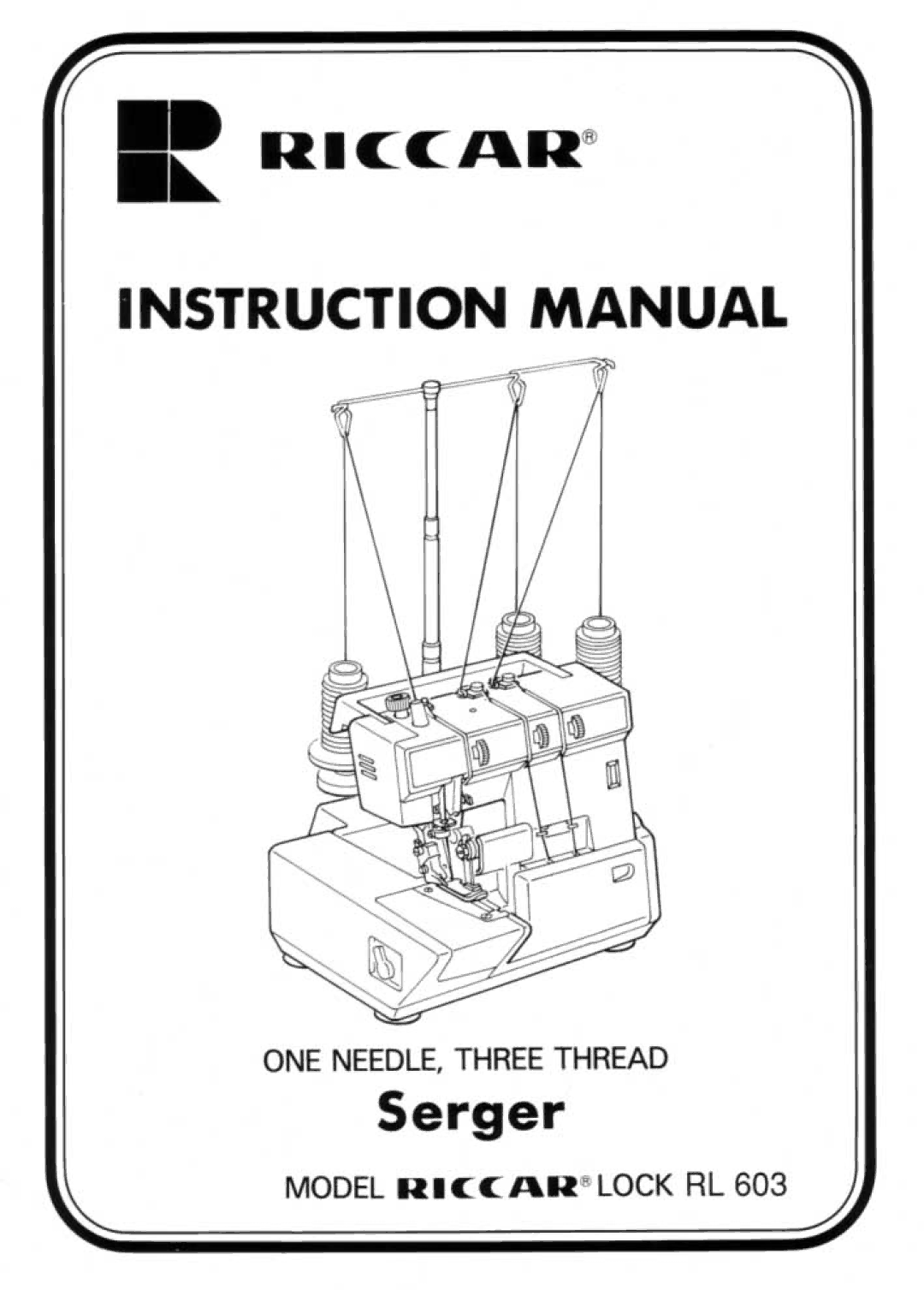 Riccar RL 603 manual 