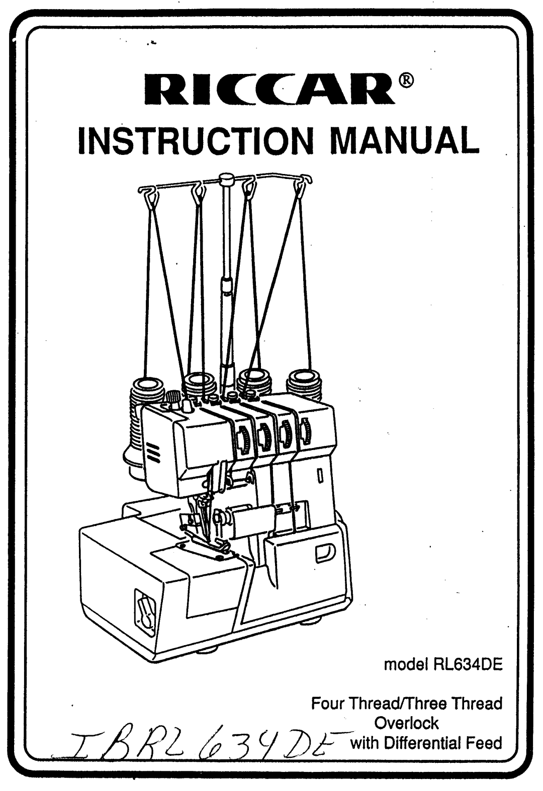 Riccar RL634DE manual 