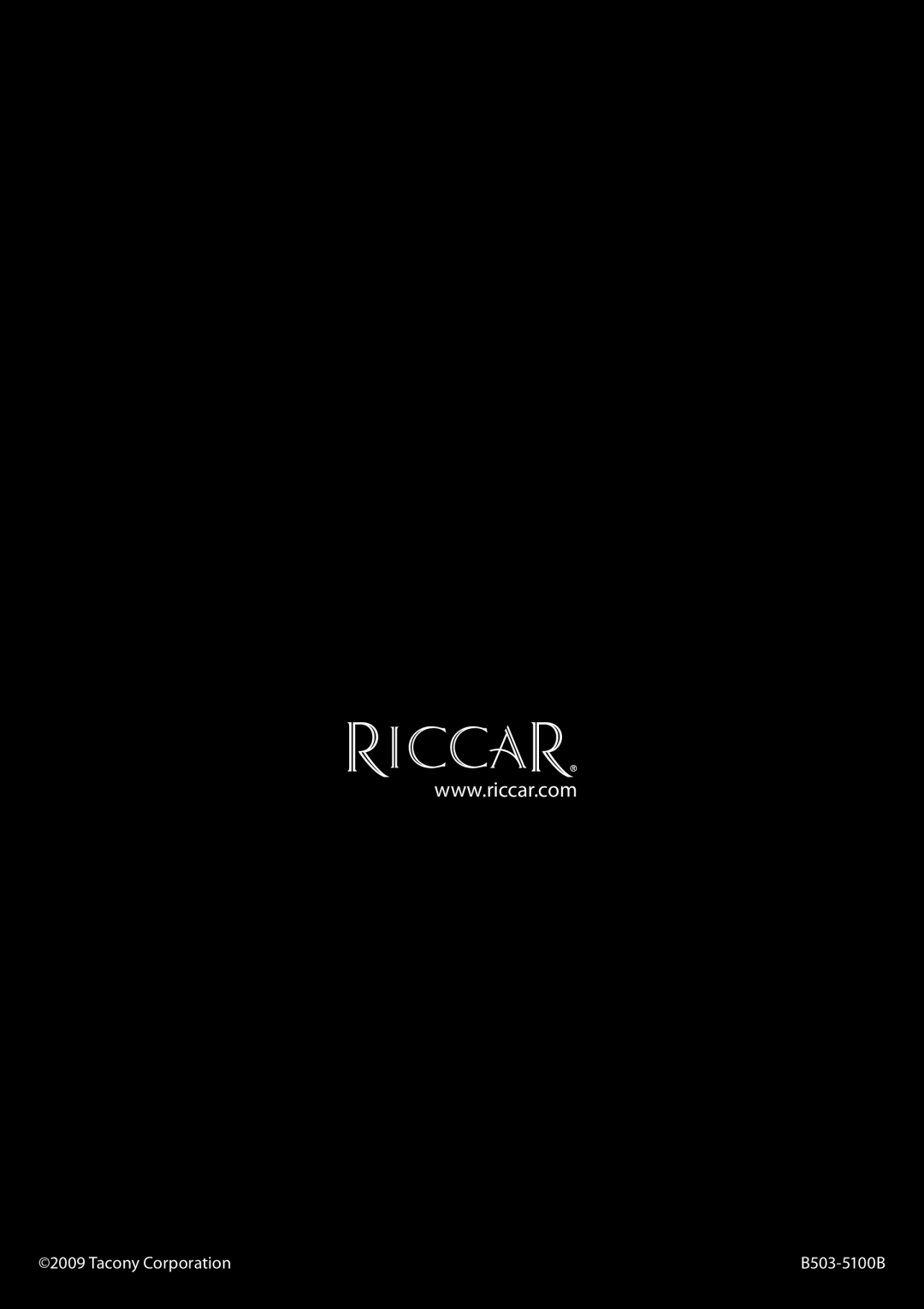 Riccar RSBHP-O, RSBHP-C, RSBH-SB, RSBH-O, RSBH-C owner manual Tacony Corporation 