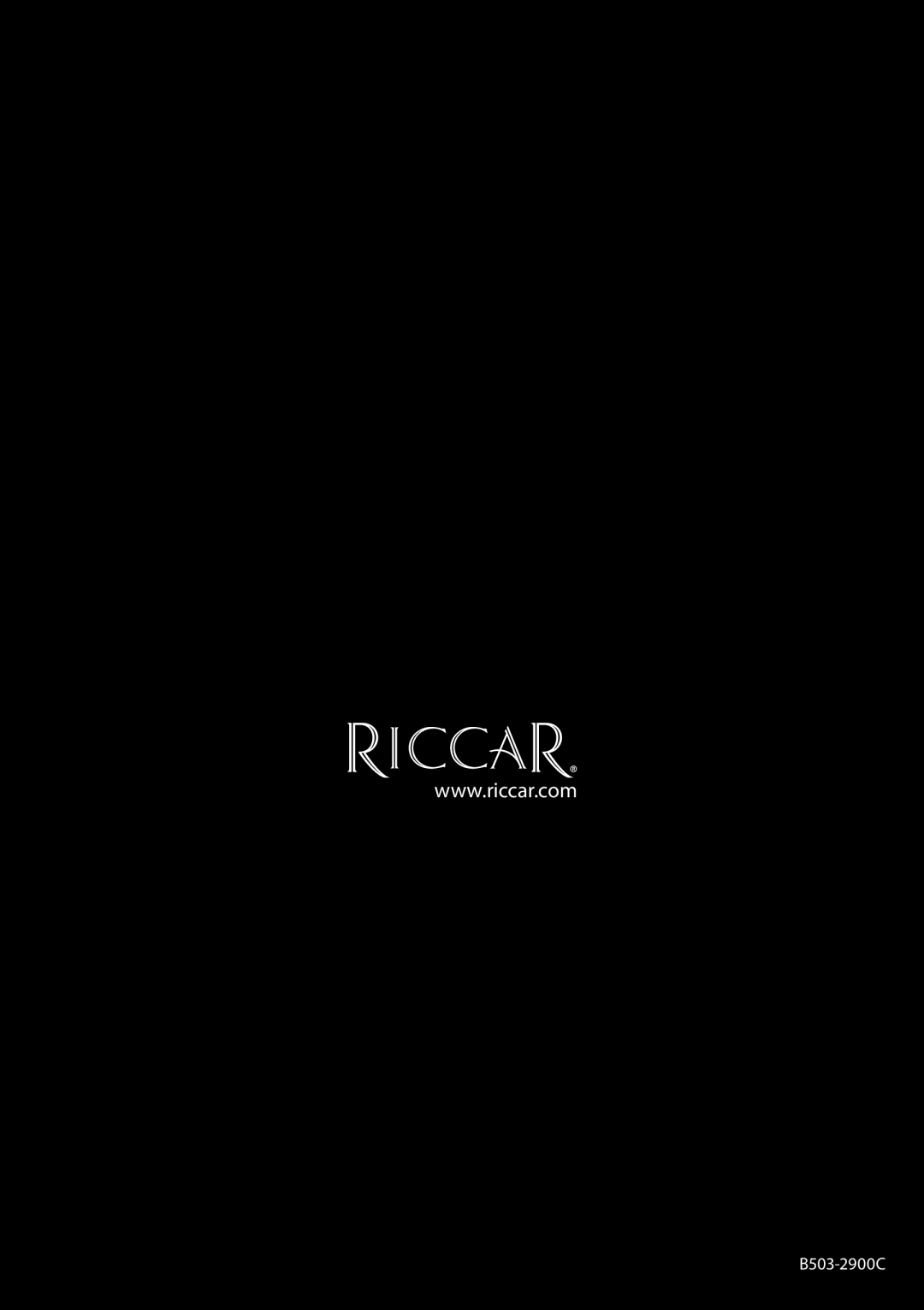 Riccar RSL5C, RSL4, RSL3C, RSL1AC owner manual B503-2900C 
