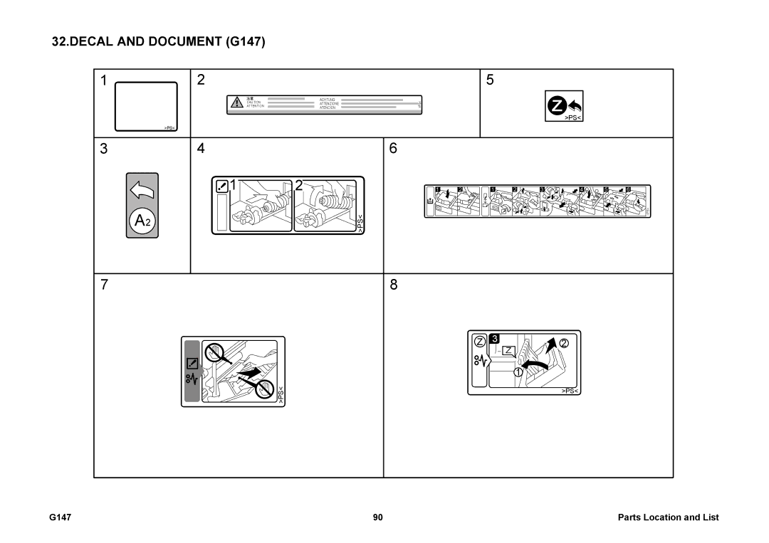 Ricoh 002814MIU manual Decal and Document G147 