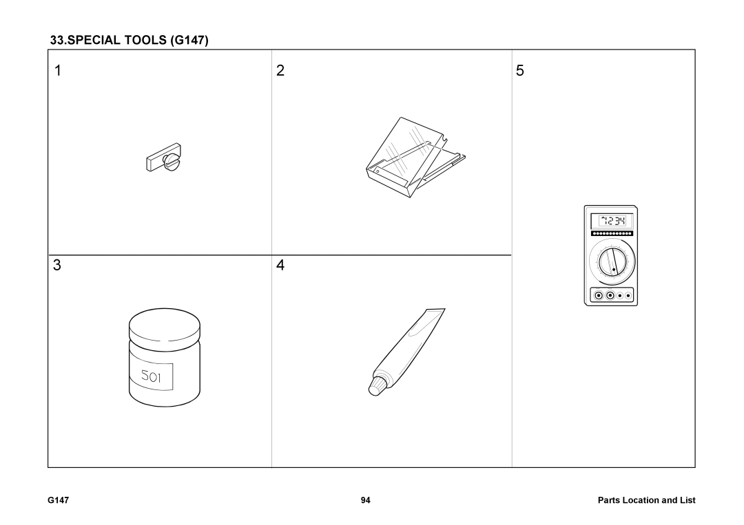 Ricoh 002814MIU manual Special Tools G147 