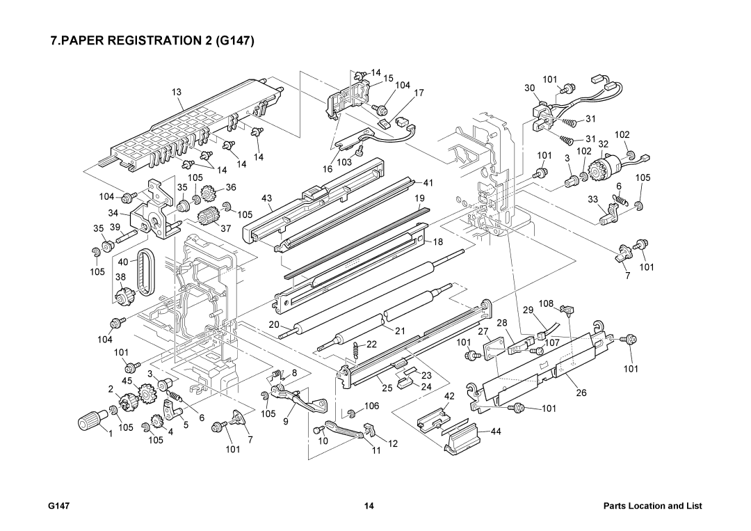 Ricoh 002814MIU manual Paper Registration 2 G147 