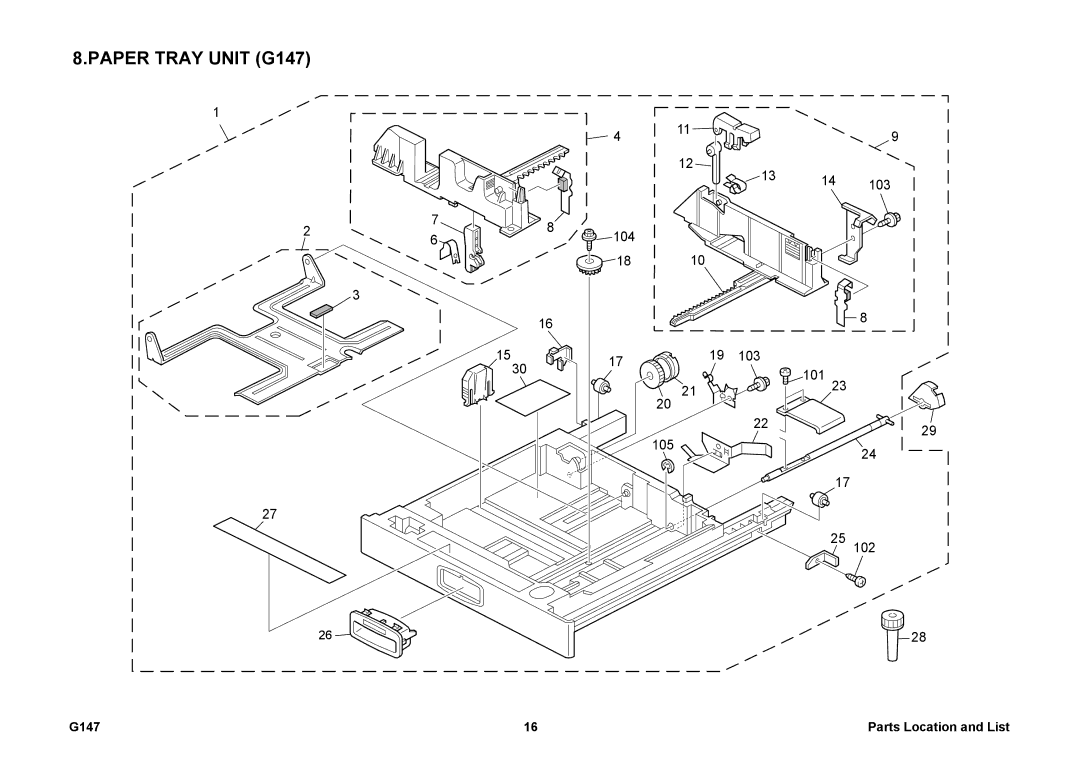 Ricoh 002814MIU manual Paper Tray Unit G147 