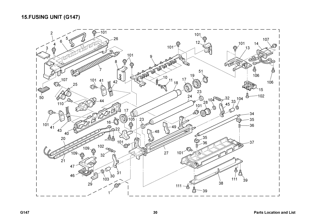 Ricoh 002814MIU manual Fusing Unit G147 