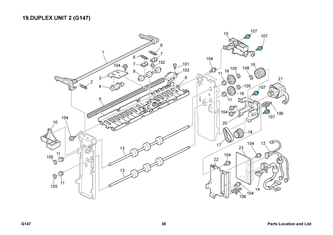 Ricoh 002814MIU manual Duplex Unit 2 G147 