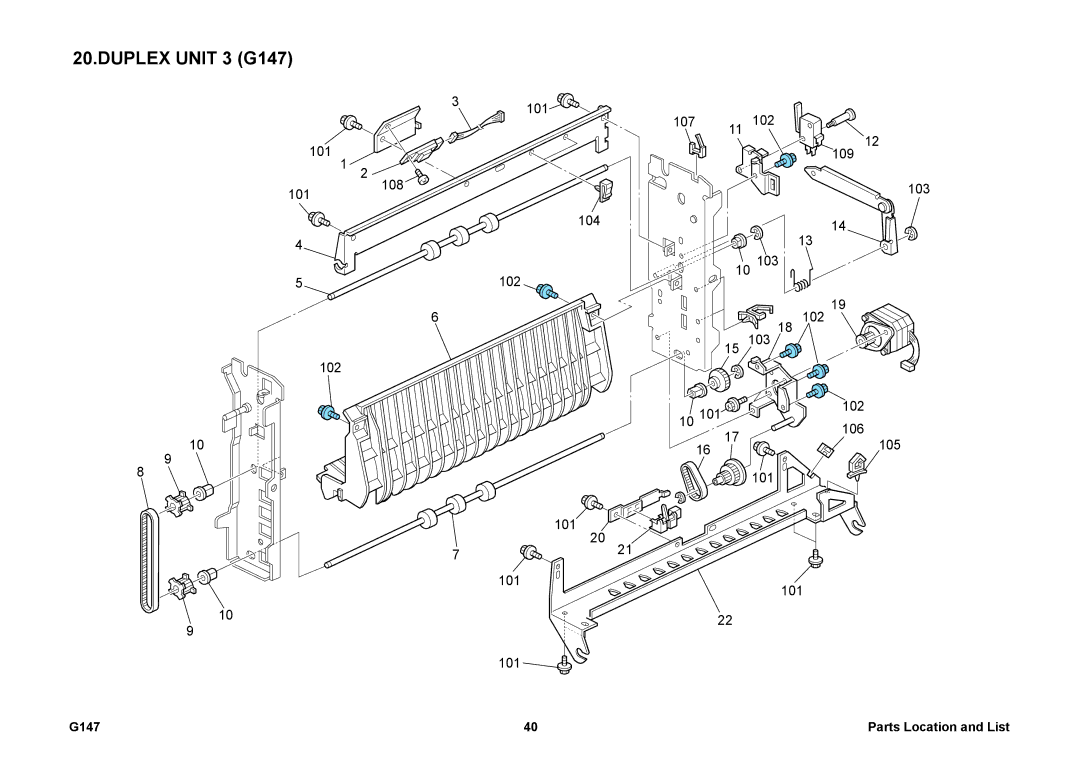 Ricoh 002814MIU manual Duplex Unit 3 G147 