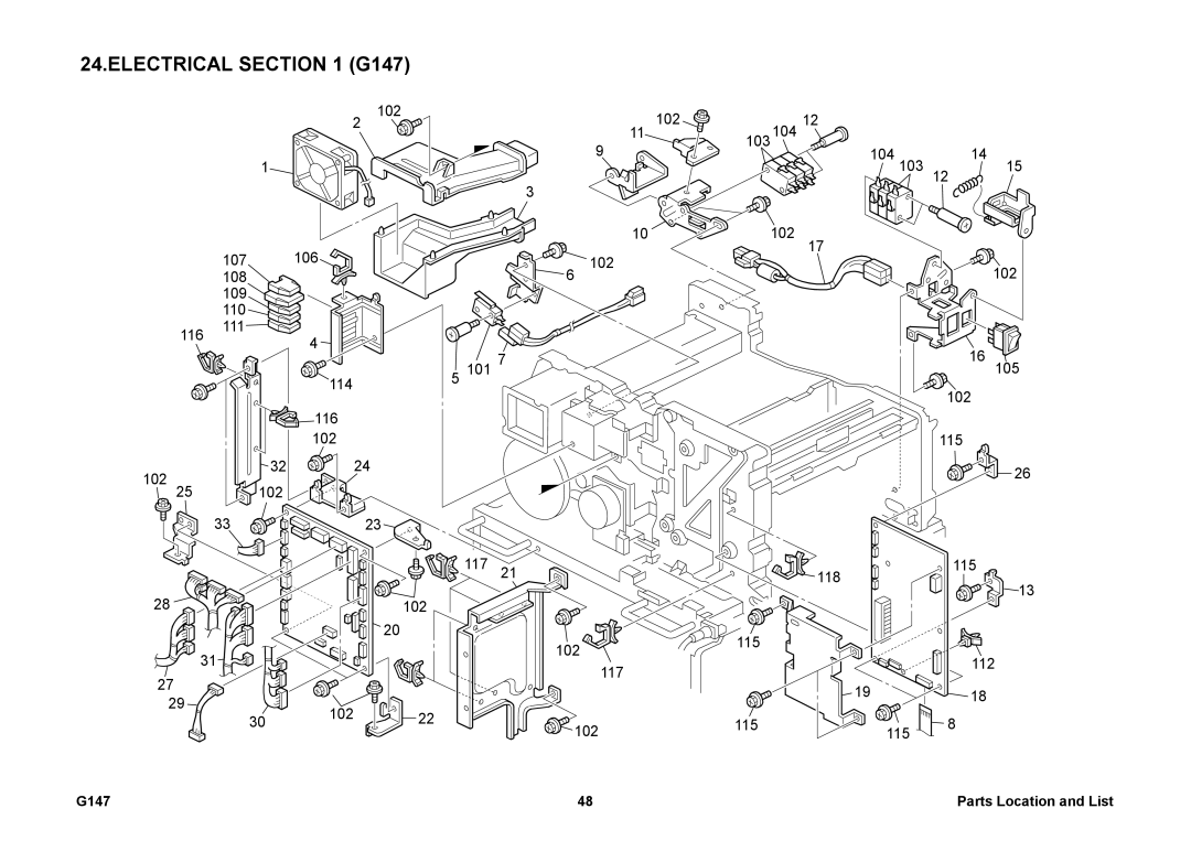 Ricoh 002814MIU manual Electrical G147 