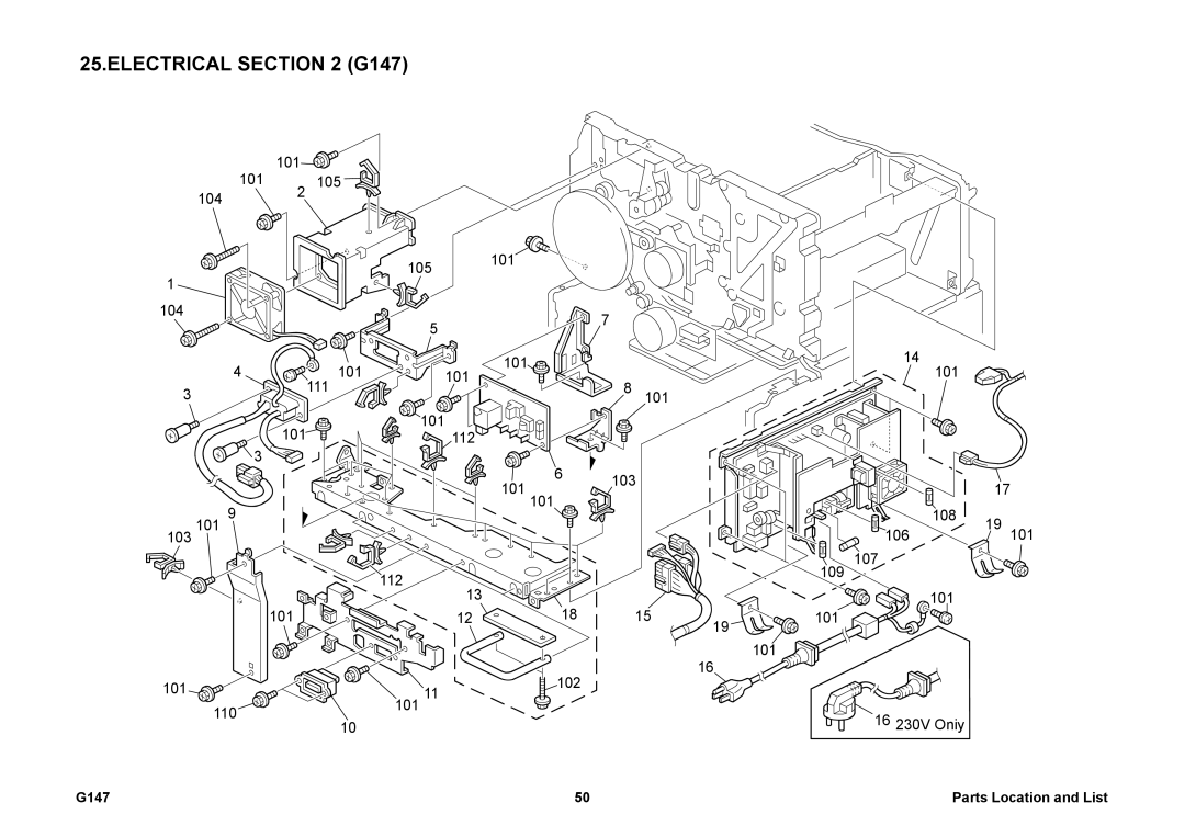 Ricoh 002814MIU manual Electrical G147 