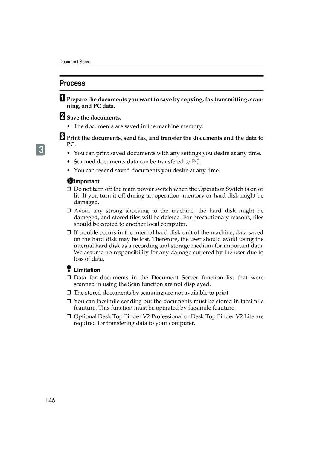 Ricoh 1045, 1035 operating instructions Process, 146 