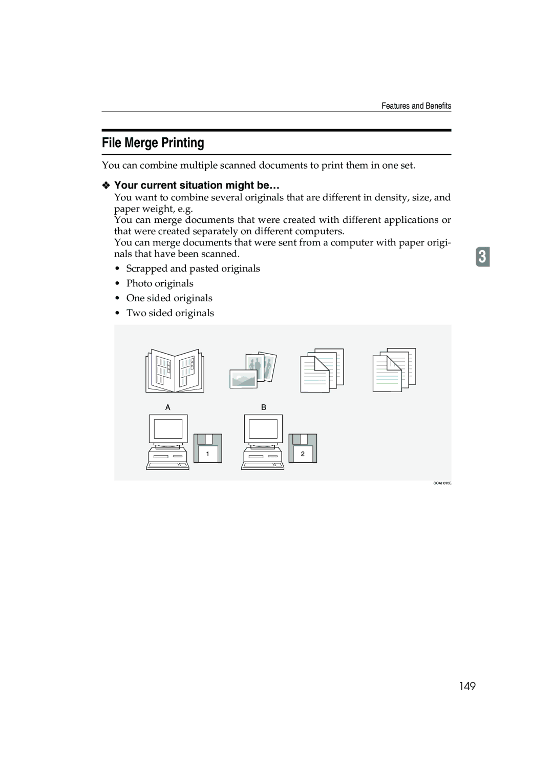 Ricoh 1035, 1045 operating instructions File Merge Printing, 149 