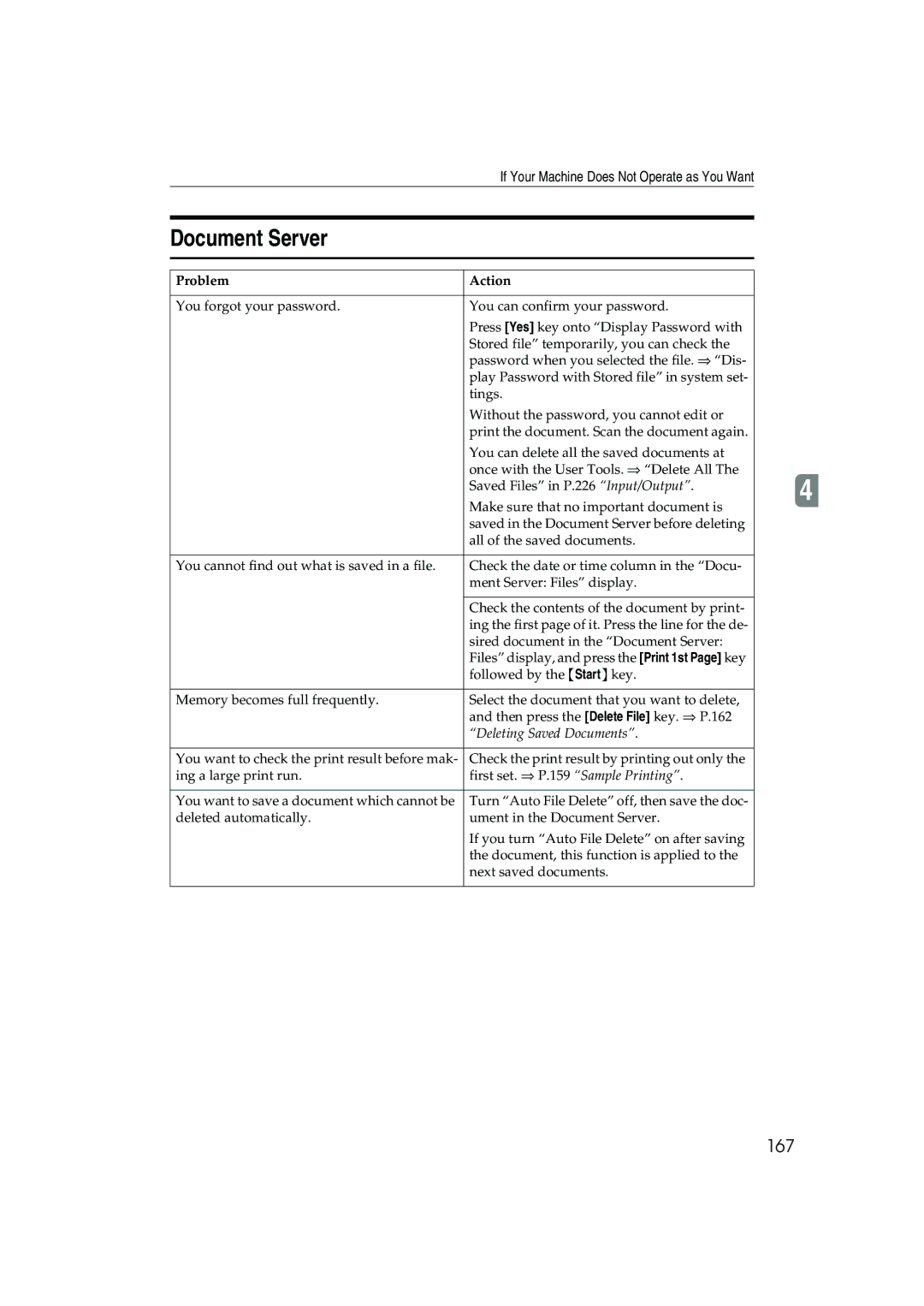 Ricoh 1035, 1045 operating instructions Document Server, 167 