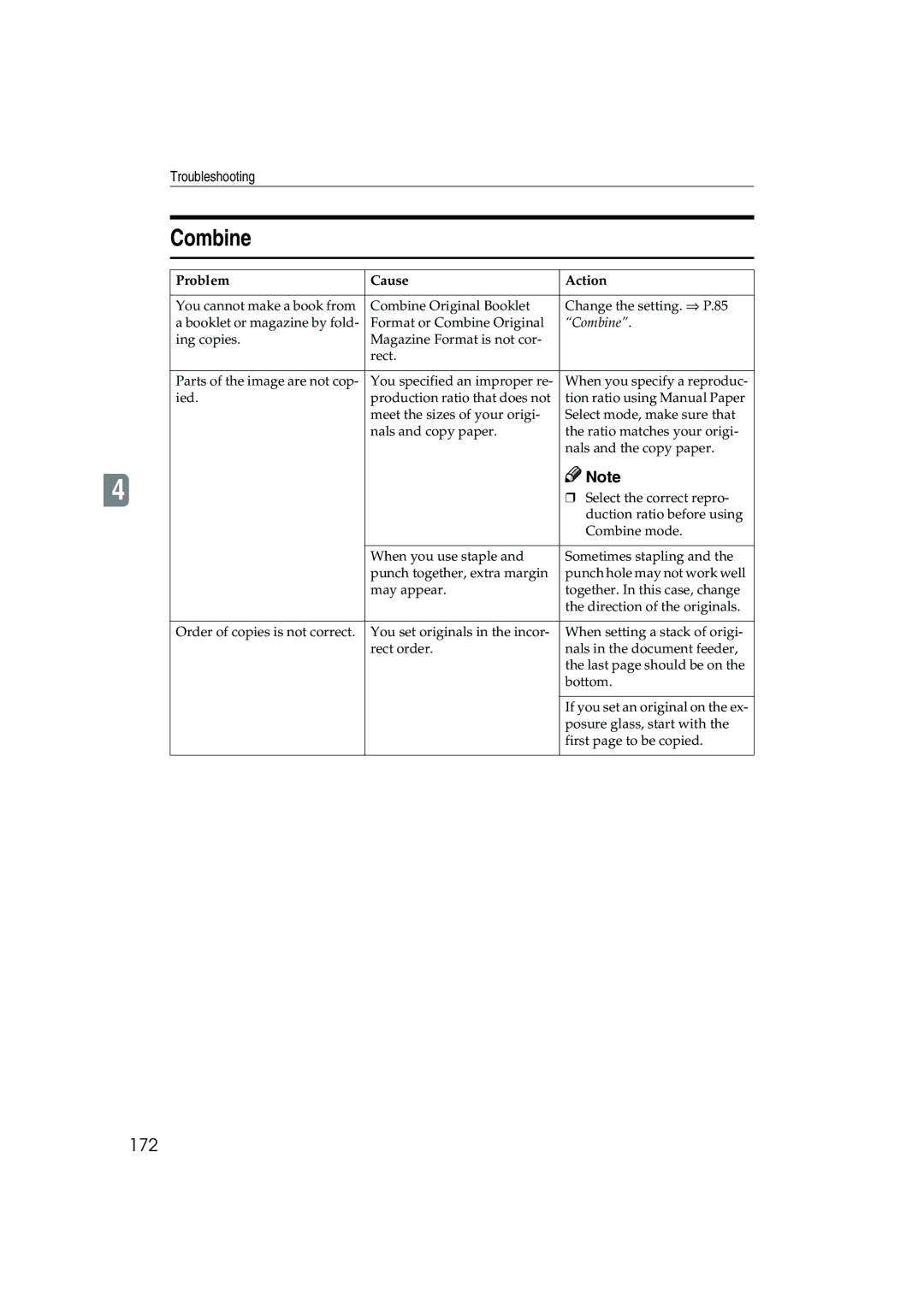 Ricoh 1045, 1035 operating instructions Combine, 172 