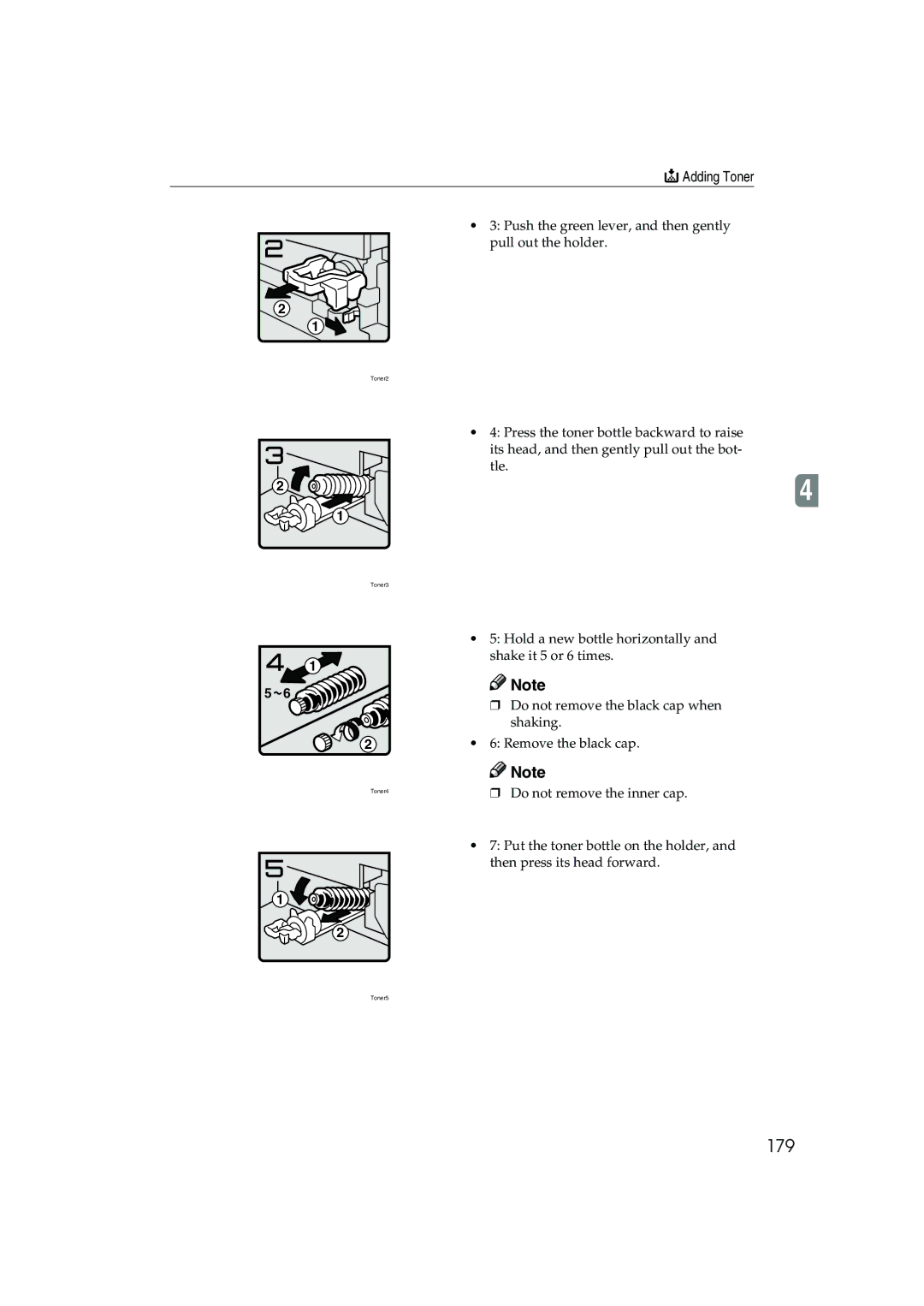 Ricoh 1035, 1045 operating instructions 179, Adding Toner 