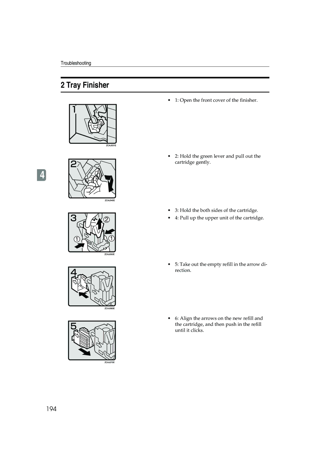 Ricoh 1045, 1035 operating instructions Tray Finisher, 194 