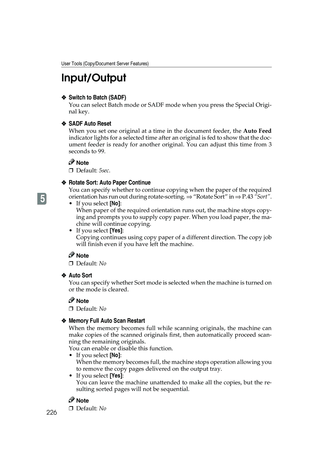 Ricoh 1045, 1035 operating instructions Input/Output 