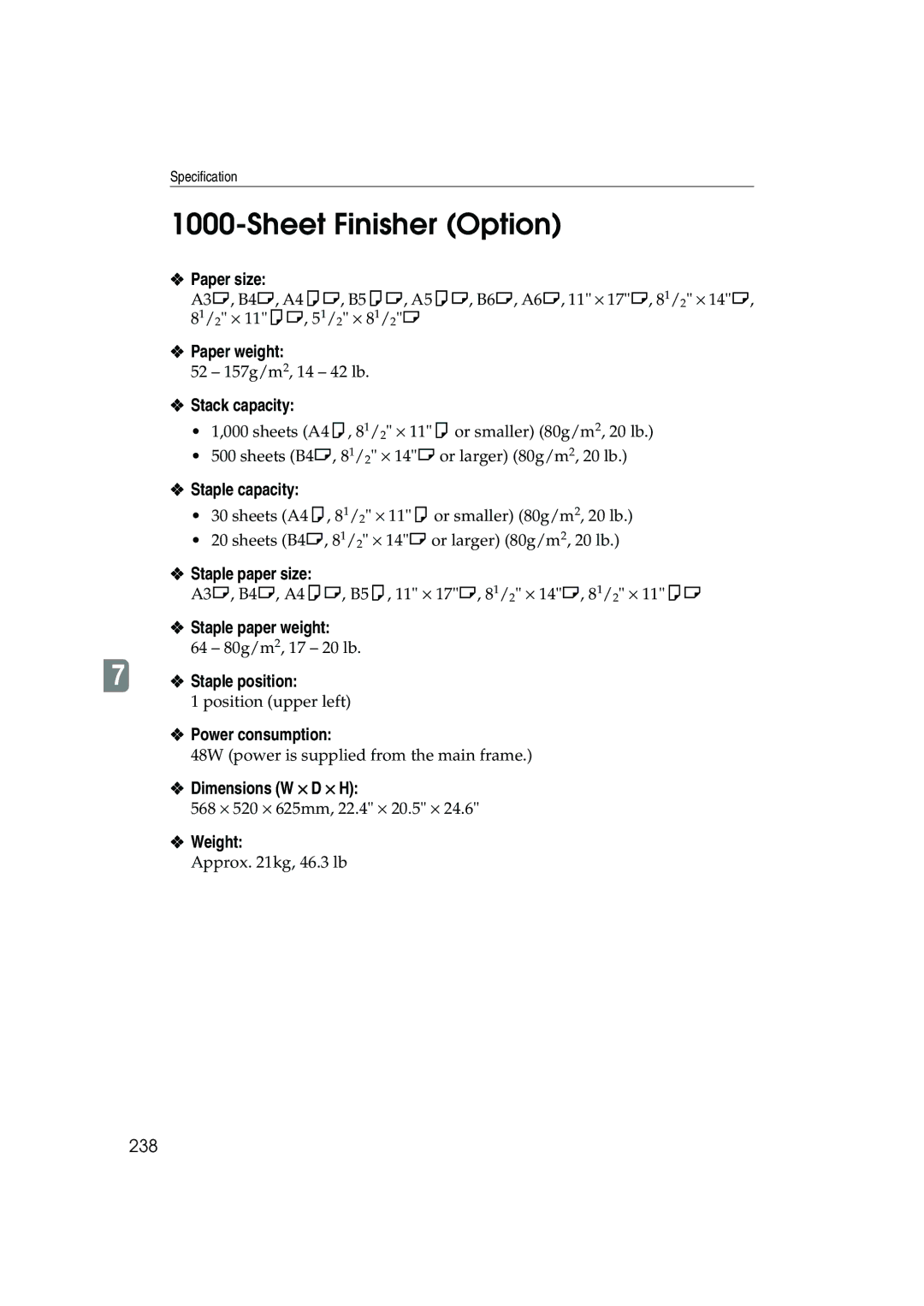 Ricoh 1045, 1035 operating instructions Sheet Finisher Option 