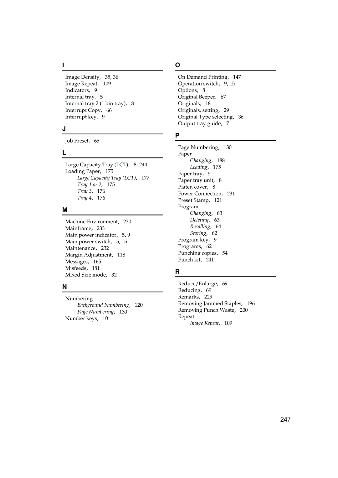 Ricoh 1035, 1045 operating instructions 247, Background Numbering, 120 Page Numbering 