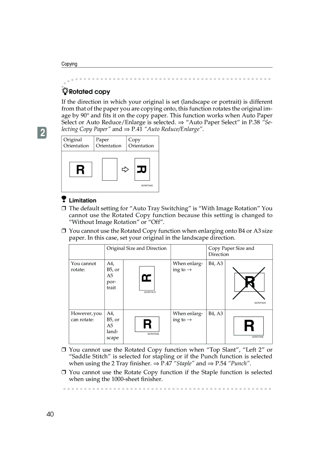 Ricoh 1045, 1035 operating instructions Rotated copy 