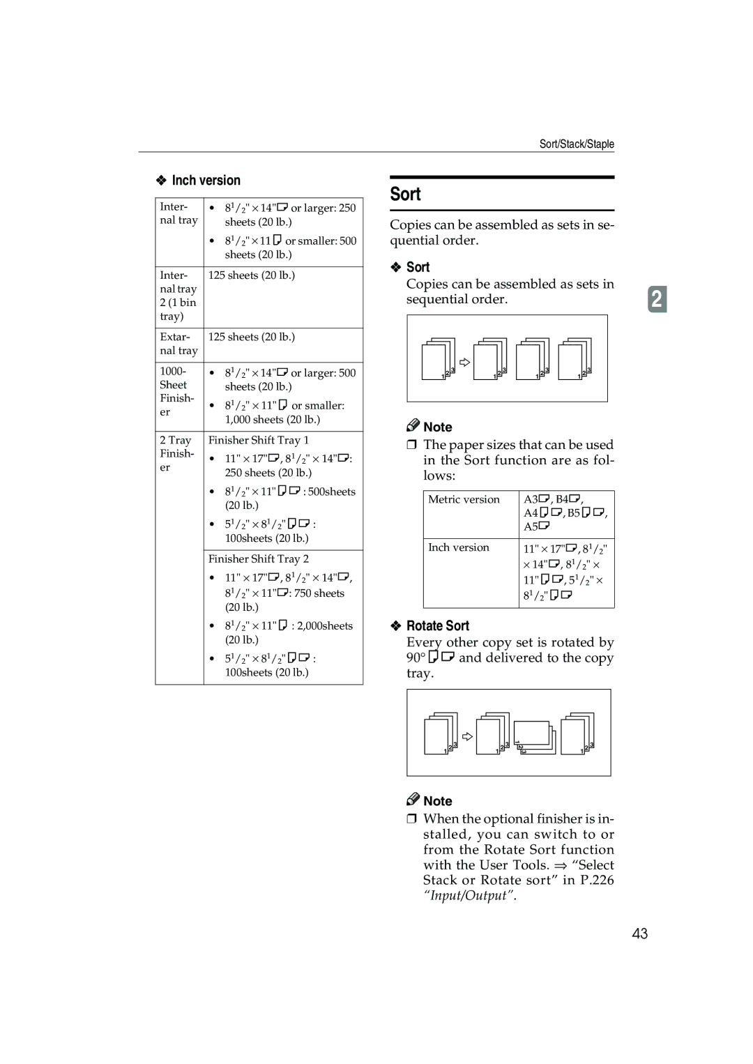 Ricoh 1035, 1045 operating instructions Rotate Sort 