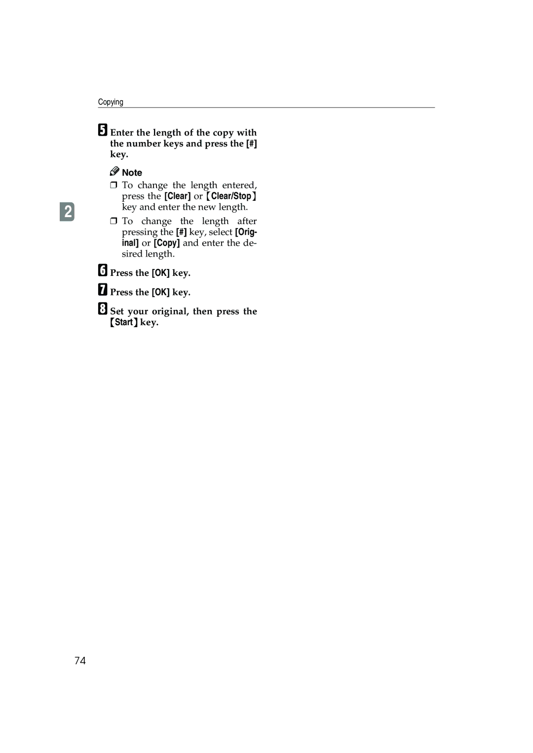 Ricoh 1045, 1035 operating instructions Press the OK key, Set your original, then press 