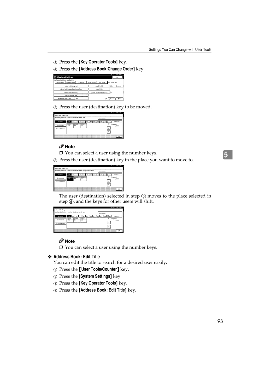 Ricoh 1075, 1060 manual Address Book Edit Title 