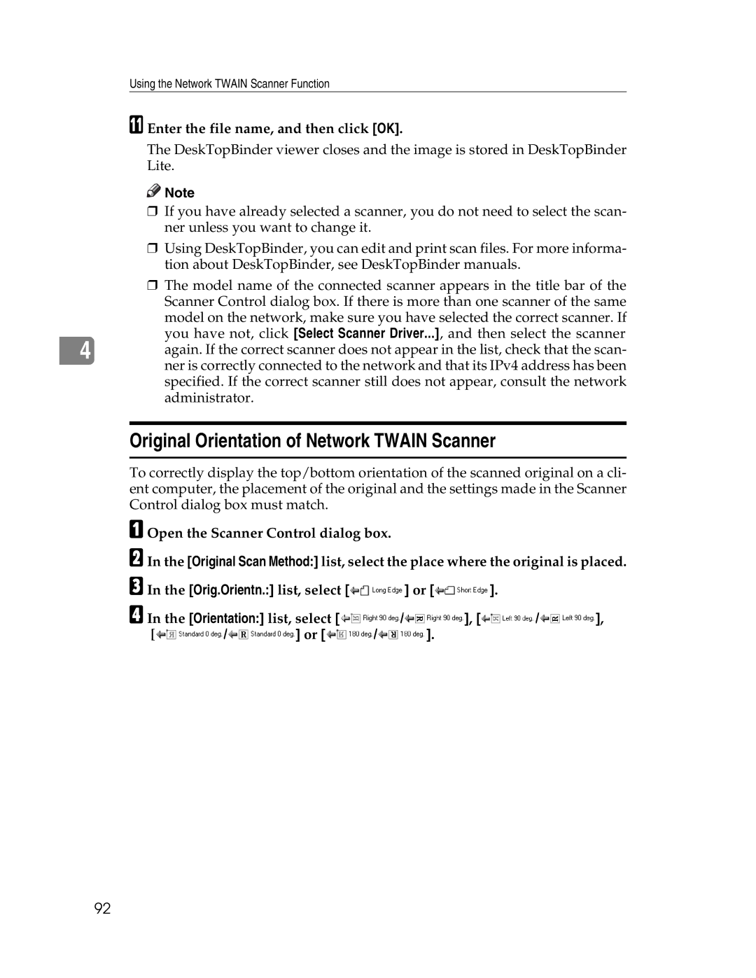 Ricoh 106/LD215c, SGC 1506/GS appendix Original Orientation of Network Twain Scanner, Enter the file name, and then click OK 