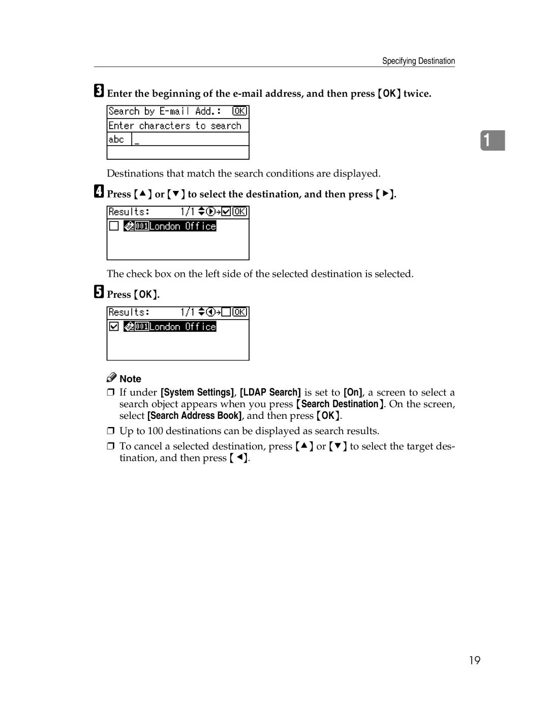 Ricoh SGC 1506/GS, 106/LD215c appendix Press U or T to select the destination, and then press 