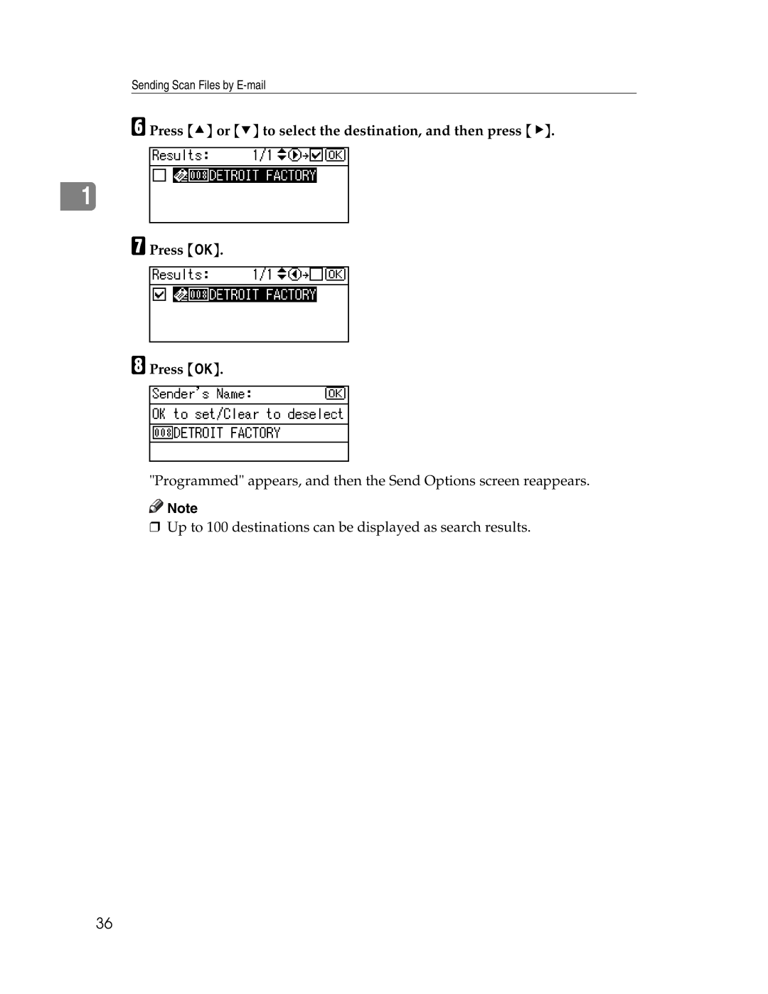 Ricoh 106/LD215c, SGC 1506/GS appendix Sending Scan Files by E-mail 