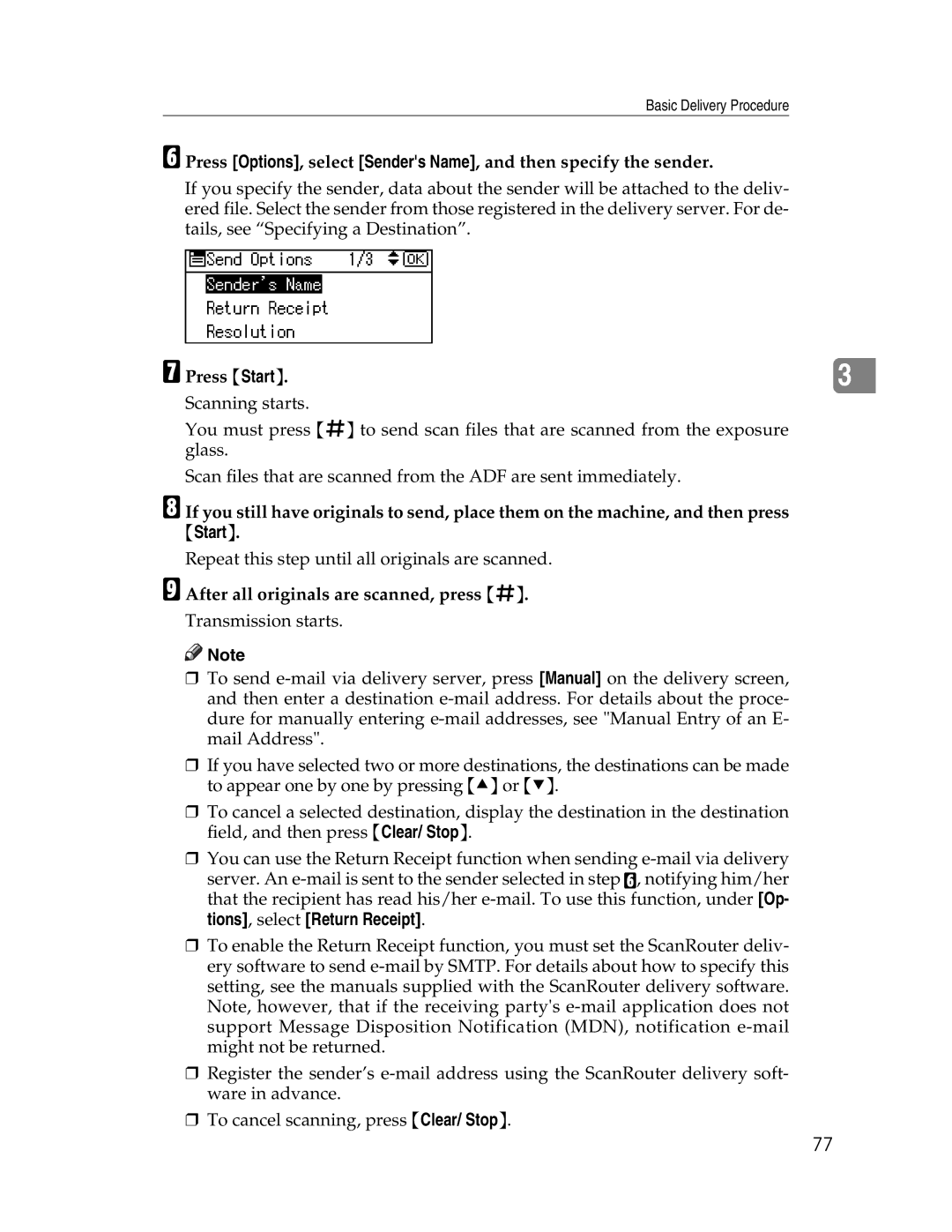 Ricoh SGC 1506/GS, 106/LD215c appendix Basic Delivery Procedure 