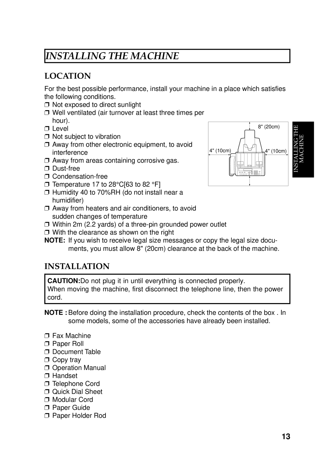 Ricoh 170 / 180 manual Location, Installation 