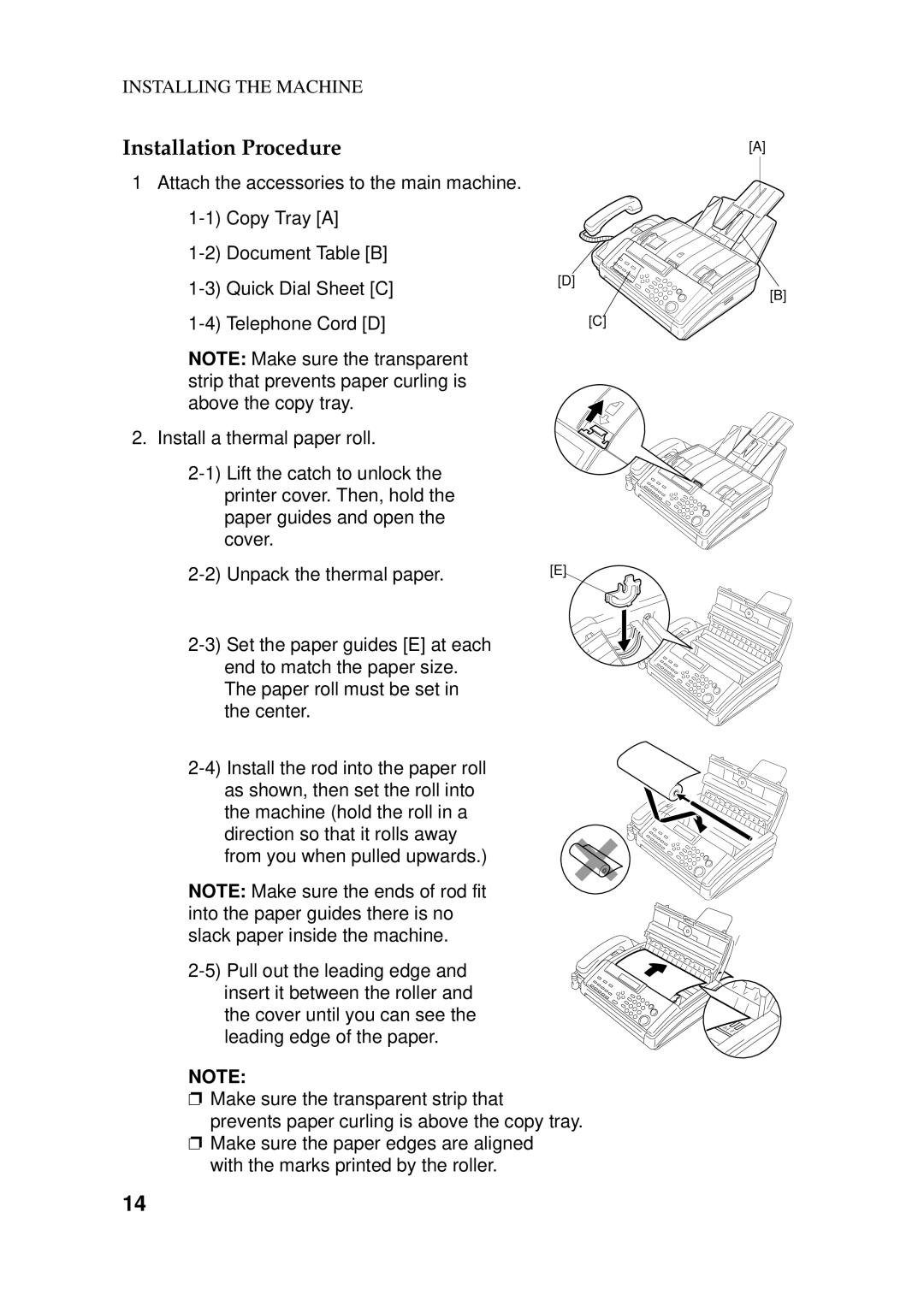 Ricoh 170 / 180 manual Installation Procedure 