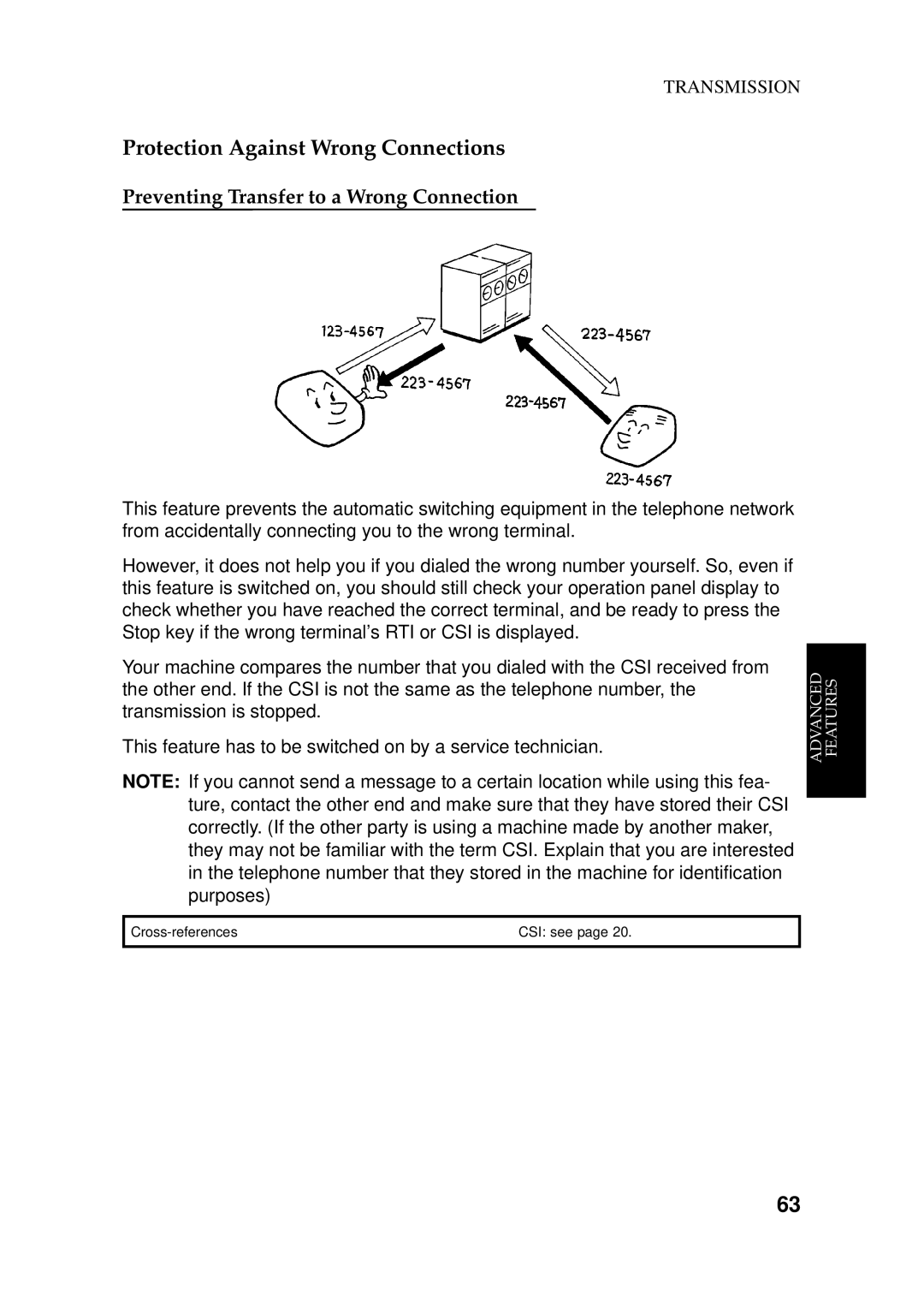 Ricoh 170 / 180 manual Protection Against Wrong Connections, Preventing Transfer to a Wrong Connection 