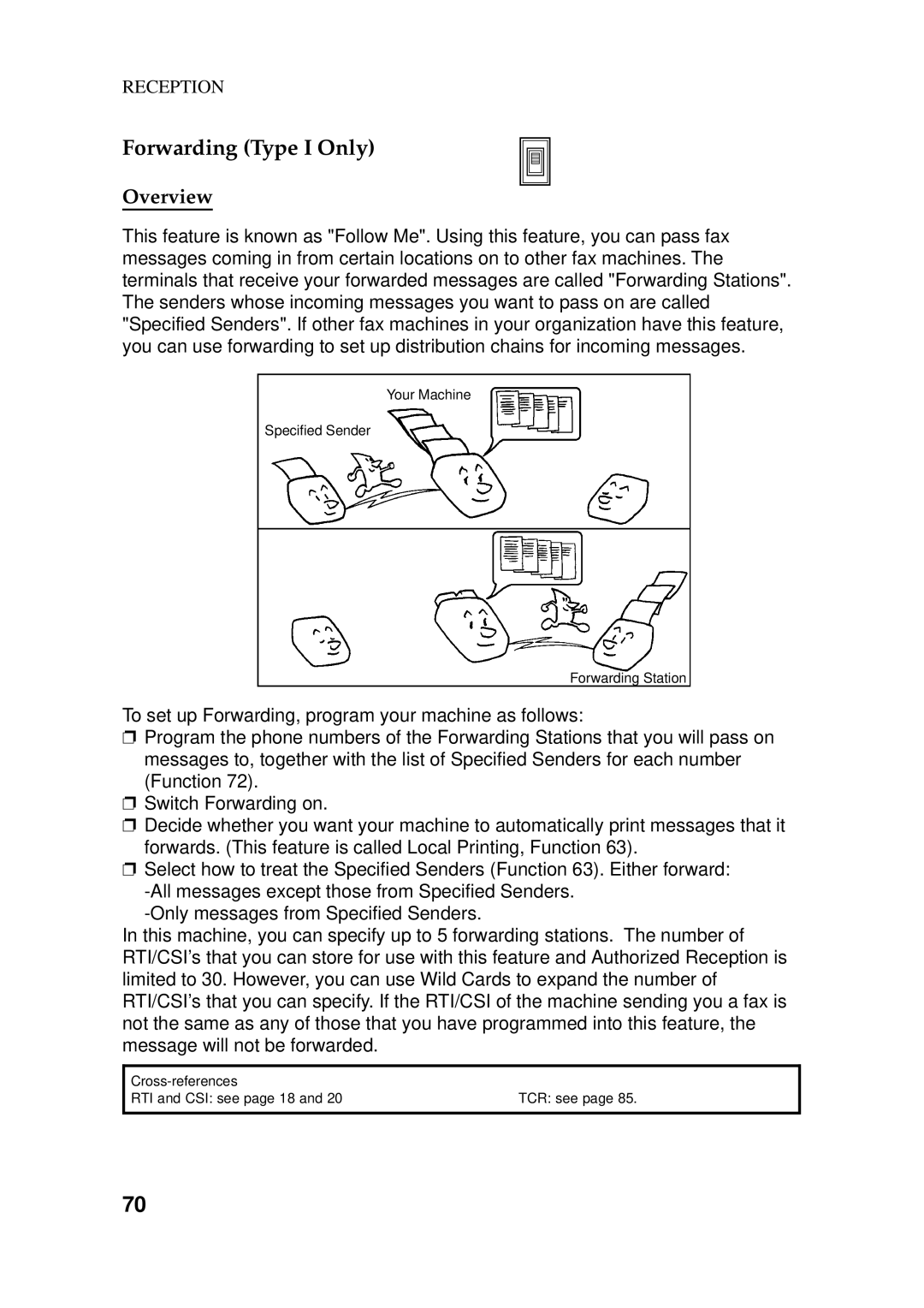 Ricoh 170 / 180 manual Forwarding Type I Only, Overview 