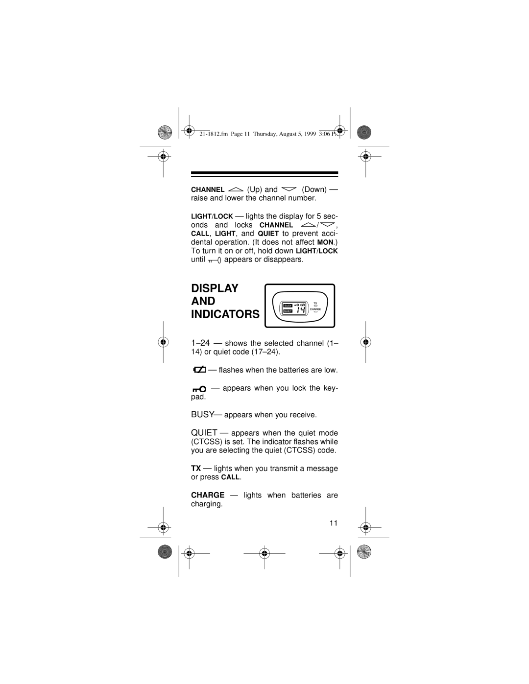 Ricoh 21-1812 owner manual Display Indicators 