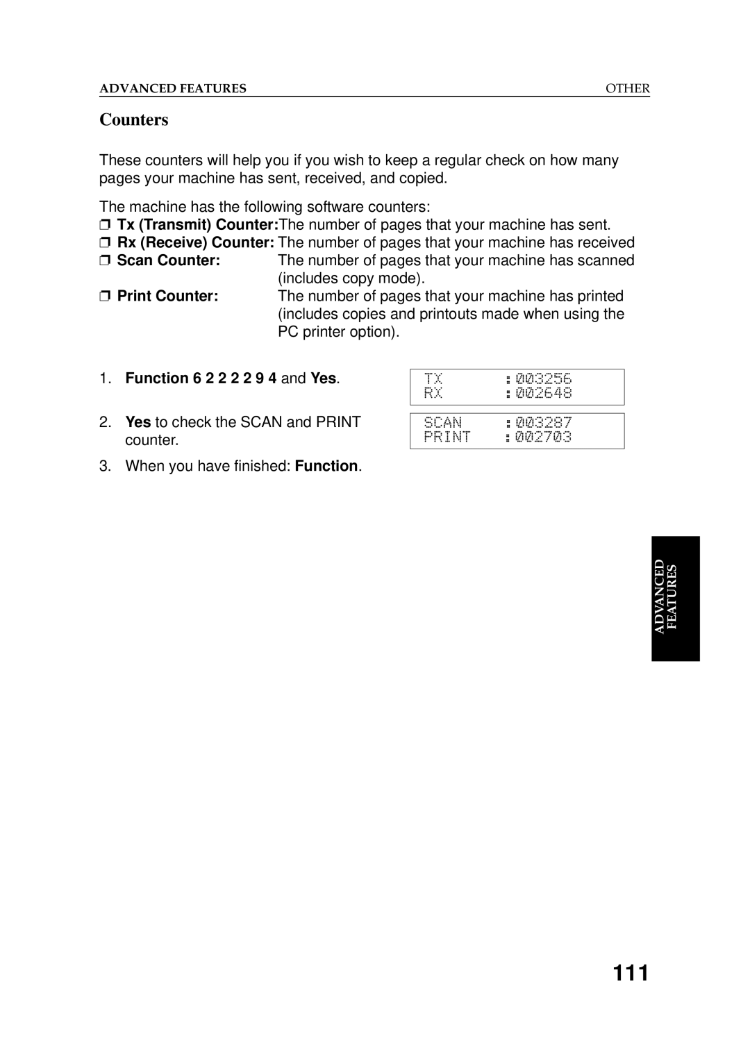 Ricoh 2400L manual 111, Counters 