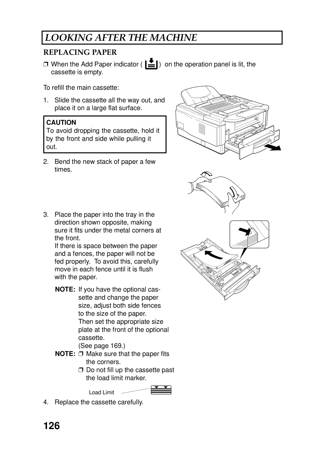 Ricoh 2400L manual 126, Replacing Paper 