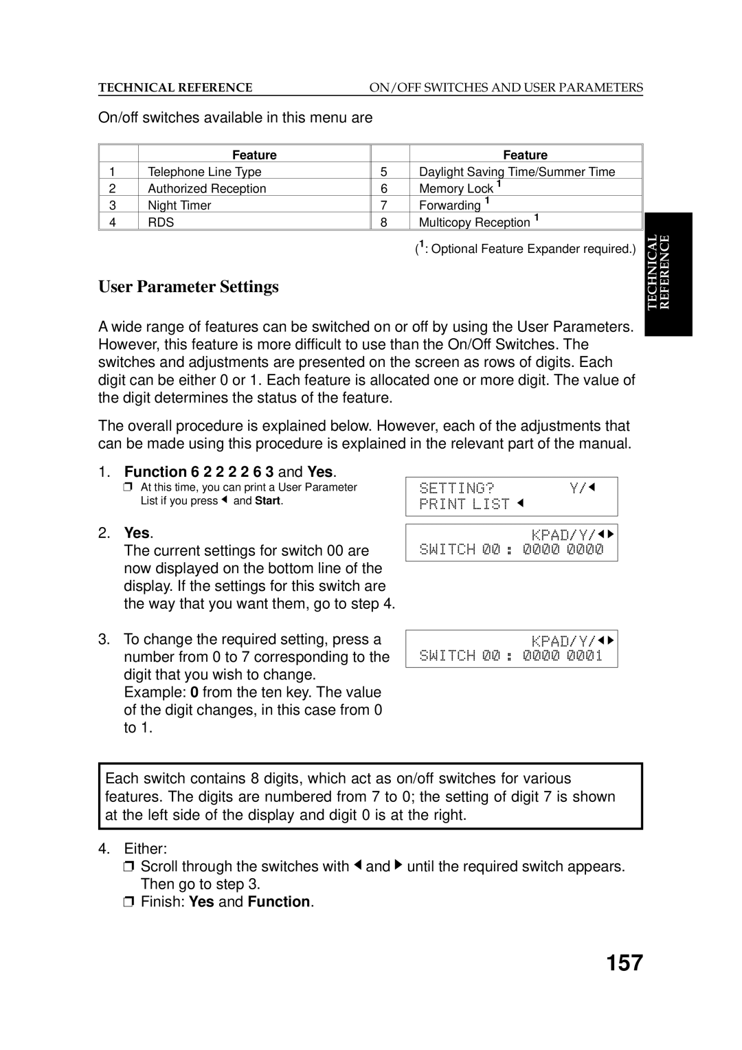 Ricoh 2400L manual 157, User Parameter Settings 