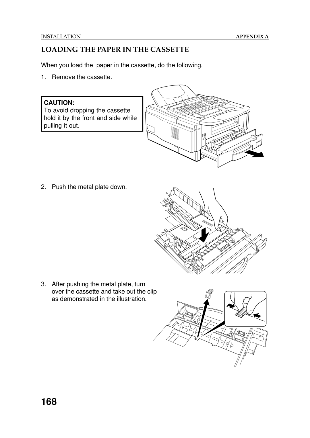 Ricoh 2400L manual 168, Loading the Paper in the Cassette 