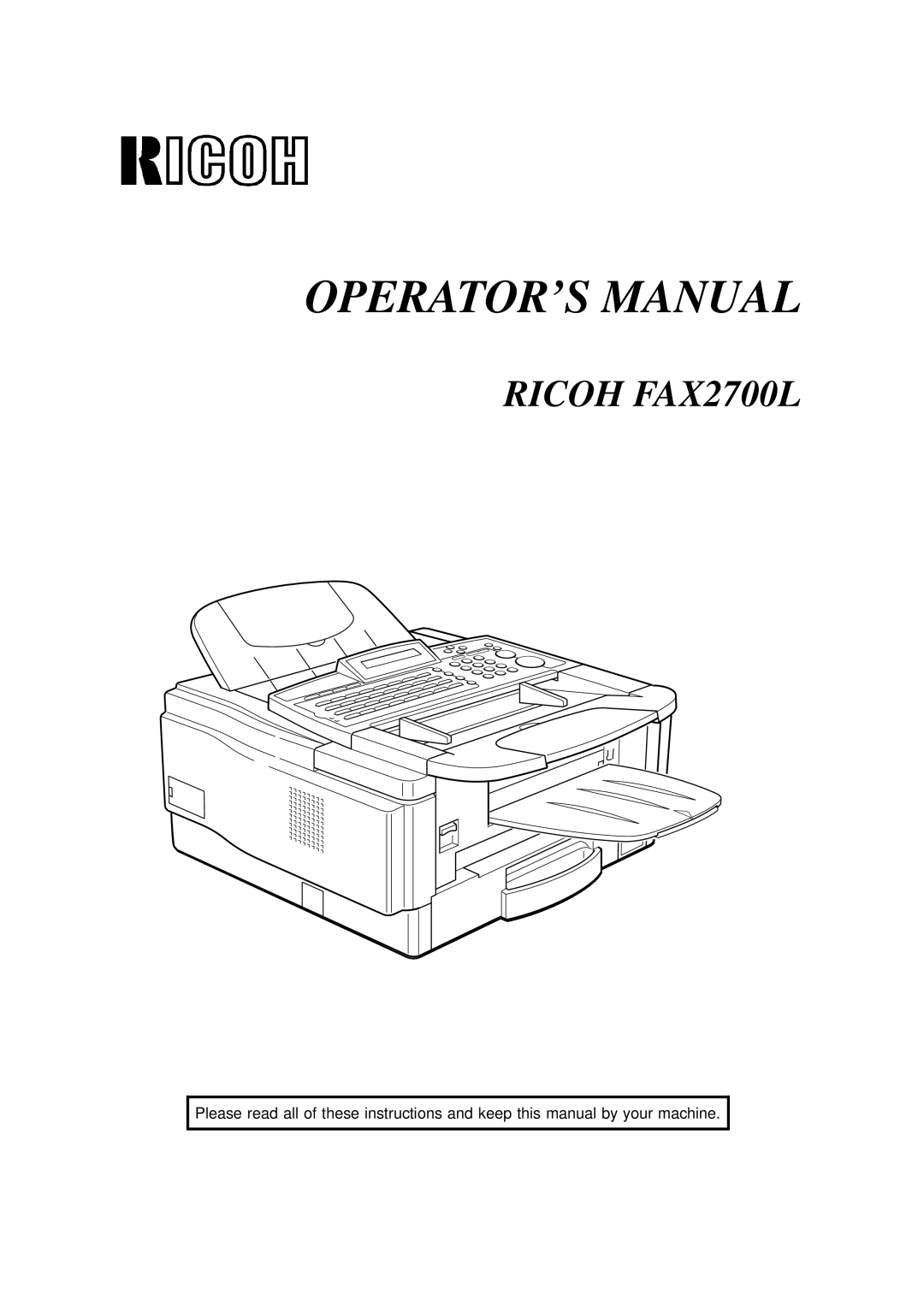 Ricoh 2400L manual Ricoh FAX2700L 