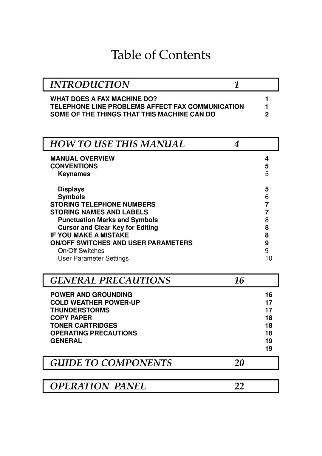 Ricoh 2400L manual Keynames Displays Symbols, On/Off Switches User Parameter Settings 