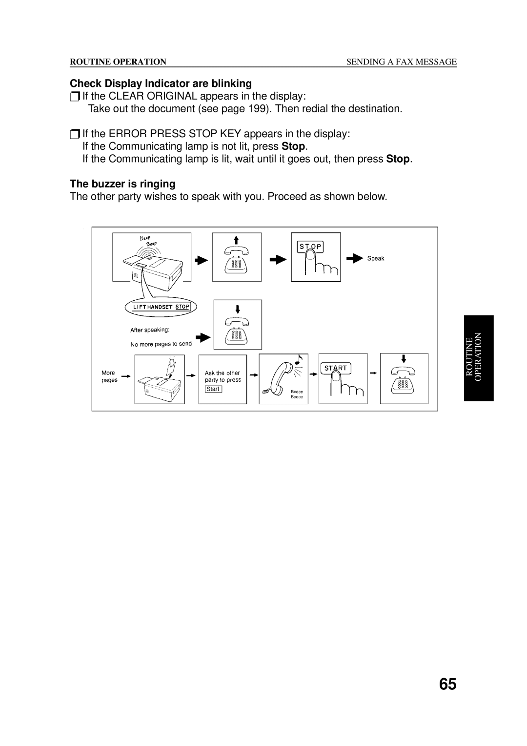 Ricoh 2400L manual FCheck Display Indicator are blinking, Buzzer is ringing 