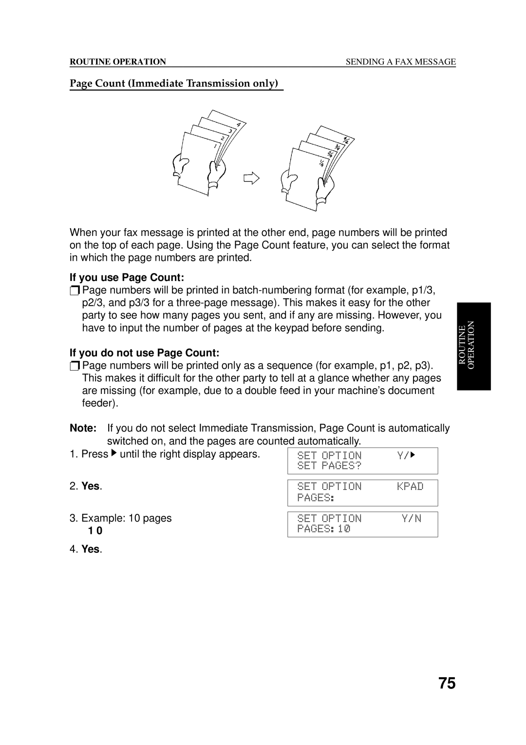 Ricoh 2400L manual Count Immediate Transmission only, FIf you use Page Count FIf you do not use Page Count 